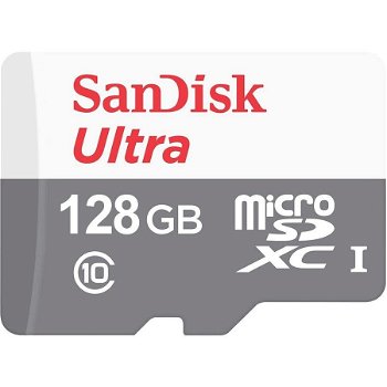 Sandisk Card de memorie SanDisk Ultra microSDXC SDSQUNR-128G-GN3MA, 128GB, UHS-I, Clasa10 + Adaptor SD, Sandisk