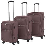 Set trolere din material textil, 3 piese, cafeniu