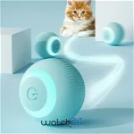 Jucarie pentru pisica, Bila pentru pisici care se roteste, cu incarcare USB, Pet Gravity, Smart Rotating Ball, Bleu, SMARTECH