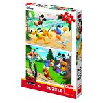 Puzzle 2 in 1 - Mickey campionul (77 piese), Dino, 4-5 ani +, Dino
