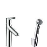 Baterie lavoar Hansgrohe Talis S cu dus tip bideu pentru igiena intima ventil push-open, Hansgrohe