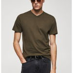 Tricou slim fit cu decolteu in V Chelsea, Mango