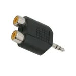 Adaptor Jack 3.5mm - 2xRCA, Model Negru, pentru Sisteme Audio sau PC, Praize