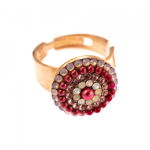 Inel placat cu Aur roz de 24K, cu cristale Swarovski, Antigua | 7193-223-1RG, Roxannes - Mariana Jewellery