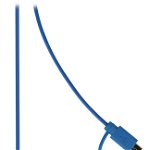 Cablu alimentare si sincronizare albastru USB 2.0 A tata - micro B tata cu adaptor lightning 1m cupru Valueline, Valueline