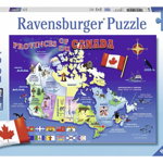 Puzzle harta Canadei 100 piese Ravensburger, Ravensburger