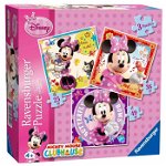 Ravensburger - Puzzle Minnie Mouse, 3 buc in cutie, 25/36/49 piese