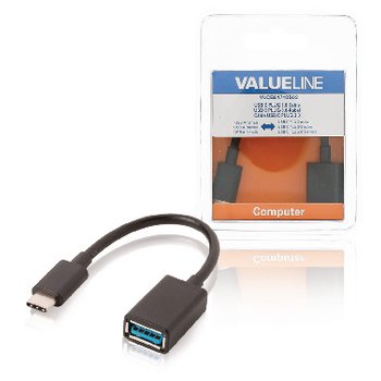 Adaptor cablu USB 2.0 USB A tata - USB A mama 0.20 m negru