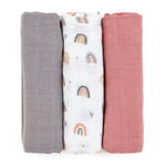 Petite&Mars Moussy scutece textile Rose Rainbows 68 x 68 cm 3 buc, Petite&Mars