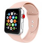 Curea pentru smartwatch Tech-Protect, Marime reglabila, Compatibil cu Apple Watch 4 / 5 / 6 / 7 / SE (42 / 44 / 45 MM), Cauciuc, Roz pal