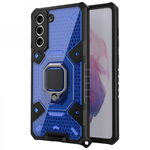 Husa Spate Upzz Techsuit Honeycomb Armor Cu Inel Metalic Compatibila Cu Samsung Galaxy S21 Plus Albastru