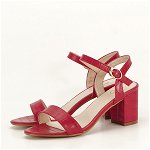 Sandale rosii cu imprimeu Violeta 130, SOFILINE