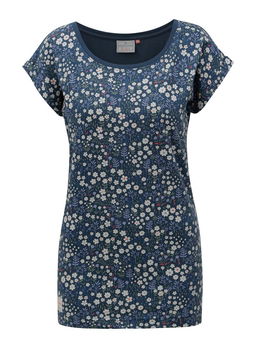 Tricou albastru inchis cu model floral Brakeburn , Brakeburn