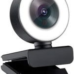 Camera web cu 3 trepte de lumina, 2K FULL HD 1080p, Rotire 360°, Noise reduction, Microfon, Autofocus, USB 2.0, Plug & Play