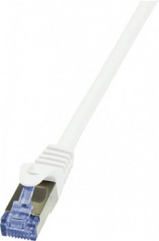 LOGILINK - Patchcord Cablu Cat.6A 10G S/FTP PIMF PrimeLine 0,25m alb, Logilink