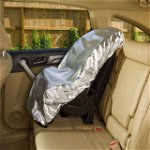 Husa protectie scaun auto, protectie UV, 106x78 cm, Empria, Argintiu