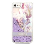 Husa telefon Guess, Liquid Glitter Flower Case pentru Apple iPhone 7  / 8 / SE2020 / SE 2022, Purple