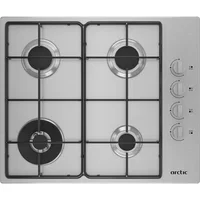 Plita incorporabila Arctic ARGW64123SX, Gaz, 4 arzatoare, Aprindere integrata, Arzator Wok, 61 cm, Inox