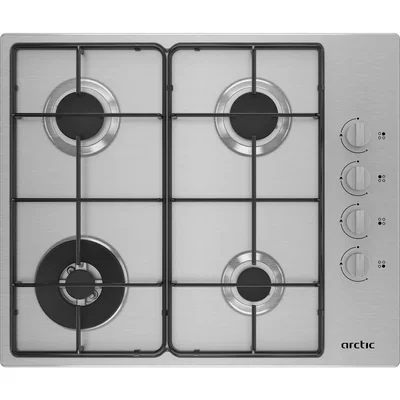Plita incorporabila Arctic ARGW64123SX, Gaz, 4 arzatoare, Aprindere integrata, Arzator Wok, 61 cm, Inox