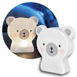 Lampa de veghe cu LED cu oprire cronometrata forma ursulet alba Lumilu Cute Friends Bear Reer, REER