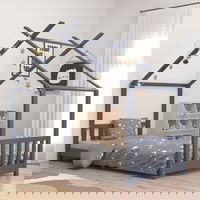 vidaXL Cadru de pat pentru copii gri 90 x 200 cm lemn masiv de pin