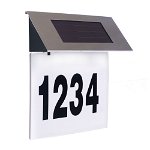 Placa numar poarta casa iluminata LED, incarcare solara, carcasa din INOX, AVX