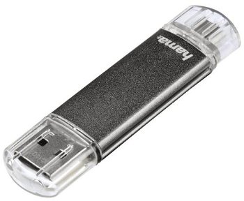 Stick USB Hama Laeta Twin 114872, 128 GB, USB 2.0/microUSB (Gri), Hama