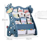 Organizator pentru carti si jucarii Nichiduta Giraffe Blue, Nichiduta