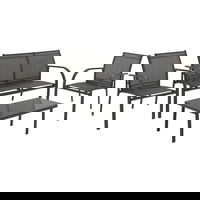 Set mobilier gradina/terasa, Kring Odessa, canapea 2 locuri, masa si 2 scaune, otel/sticla, gri