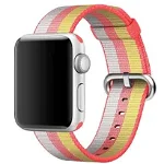 Curea iUni compatibila cu Apple Watch 1/2/3/4/5/6/7, 38mm, Nylon, Woven Strap, Rainbow, iUni