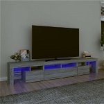 Comoda TV cu lumini LED vidaXL, stejar maro, 230x36,5x40 cm, 43.8 kg