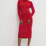 Answear Lab rochie culoarea rosu, midi, mulata, Answear Lab