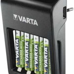 Incarcator Acumulatori Varta LCD Plug Charger+ 57687, AA/AAA/9V + 4 Acumulatori Power AA