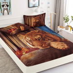 Husa de pat cu elastic + 2 Fete de Perna 160x200, Tiger, JOJO HOME