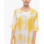 Karl Lagerfeld Tie-Dye Effect Swimsuit Cover-Up With Side Splits Yellow