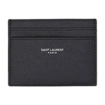 Saint Laurent SAINT LAURENT Credit card case in grain de poudre embossed leather NERO, Saint Laurent