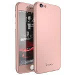 Husa Apple iPhone 6/6S IPAKY Full Cover 360 Roz Auriu + Folie Cadou, Flippy