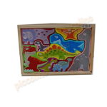 Puzzle lemn cu figurine solide - Dinozaur, 