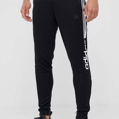 adidas Sportswear, Pantaloni de trening cu imprimeu logo Turo Wordmark, Negru/Alb
