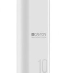Acumulator extern CANYON CNE-CPB010W, 10000mAh, 1 x USB, 1 x USB-C, Smart IC (Alb)