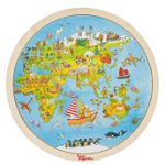 Puzzle circular din lemn Calatorie prin lume