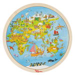 Puzzle circular din lemn Calatorie prin lume