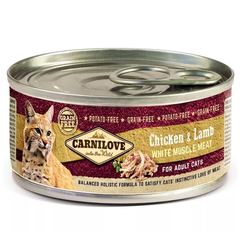 CARNILOVE Cat Chicken&Lamb 12 x 100 g hrana umeda pentru pisici, pui cu miel, CARNILOVE