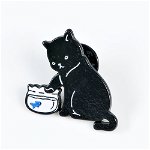 Brosa martisor pisica neagra cu acvariu, 1