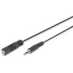 Audio extension cable stereo 3.5mm 2.50m CCS 2x0.10/10 shielded M/F black, Assmann