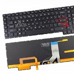 Tastatura Neagra cu iluminare alba HP Omen 17-AN001CA iluminata layout US fara rama enter mic, HP