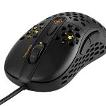 Mouse de gaming ultra-usor DELTACO GAMING WM85, 400-6400 DPI, 1000Hz, 6 butoane, cablu impletit de 1.8m, alb
