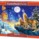 Puzzle 1000 piese Howling Wolves, Castorland