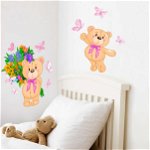 Stickere perete copii Ursulet cu flori - 78 x 45 cm, BeKid