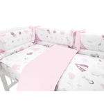 Cearceaf cu elastic pentru patut MimiNu 120x60 cm, din bumbac certificat Oeko Tex Standard 100, Baby Shower Pink